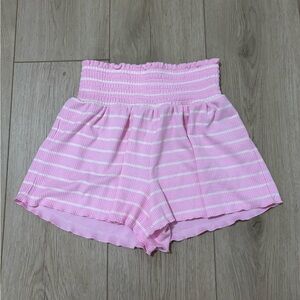 Altar'd State Pink & White high Waisted Shorts